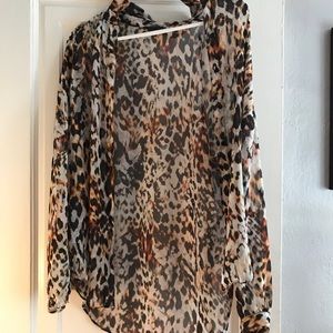 Top Shop women's cheetah button down 36